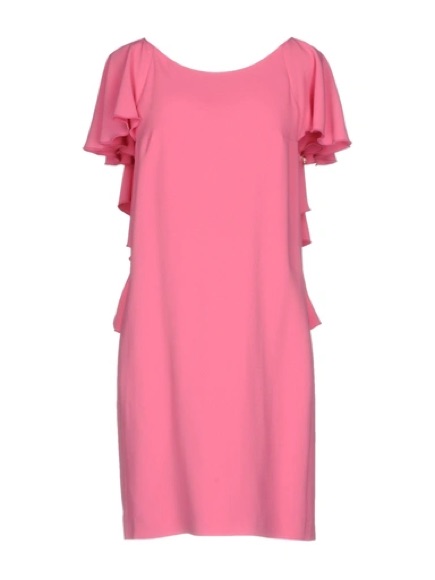 Dondup Pink Ruffle-Trim Mini Dress